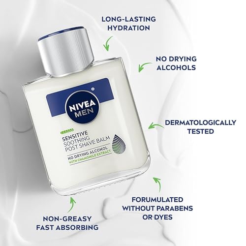 Men's Sensitive Post-Shave Balm - Soothes & Heals Skin, 3.3 oz, Pack of 2