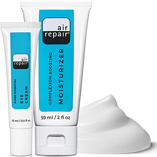 Skin Moisturizer & Eye Repair Cream - Air Repair Super Hydrating Eye Cream for Dark Circles, Wrinkles, & Puffy Eyes, & Complexion Boosting Face Moisturizer with Hyaluronic Acid - Vegan Skin Care Set