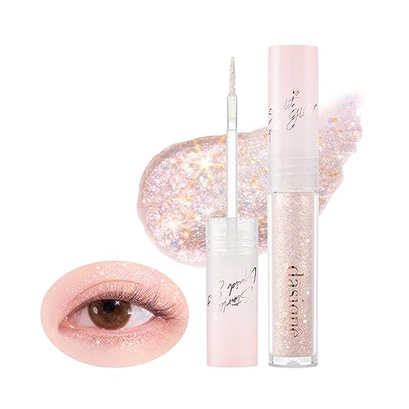 dasique Starlit Jewel Liquid Glitter (04 Rose Quartz) | Twinkle Glitter Shadow | Korean Makeup | Shimmer Eye Make Up | Eyeshadow Eyeliner | Long lasting | Multi use | Quick drying