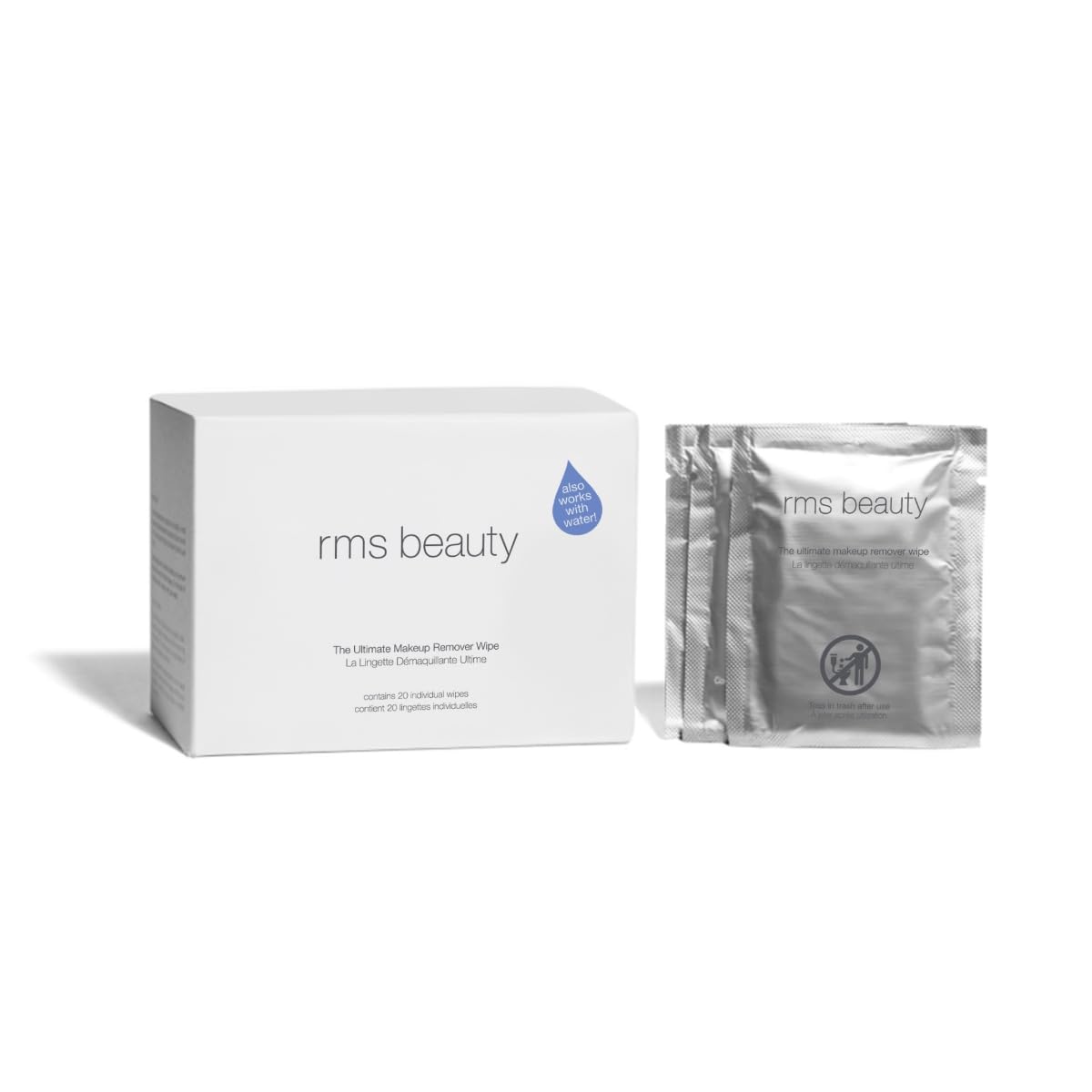 RMS Beauty Makeup Remover Wipes - Organic Coconut Oil Makeup Remover, Oil Based Makeup Remover, Face Wash & Eye Makeup Remover, Make Up Wipes for Face