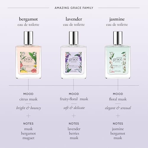Lavender Eau de Toilette - Amazing Grace by Philosophy, Women's Perfume with Berries & Musk, Long-Lasting Fragrance