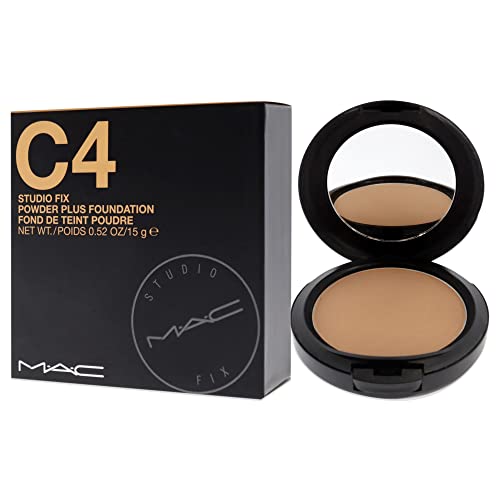 Powder Foundation for Women - MAC Studio Fix Plus C4 0.52 oz, Matte Finish