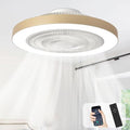 Depuley 19-Inch Gold Bladeless Ceiling Fan with Remote & App Control