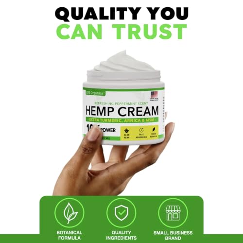 Super Natural Goods Hemp Cream 16oz with Hemp Oil, Turmeric & Menthol – Cooling Botanical Topical