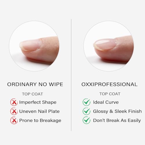 No Wipe Top Coat Gel Nail Polish 50ML - High Gloss, Scratch Resistant, Hema-Free