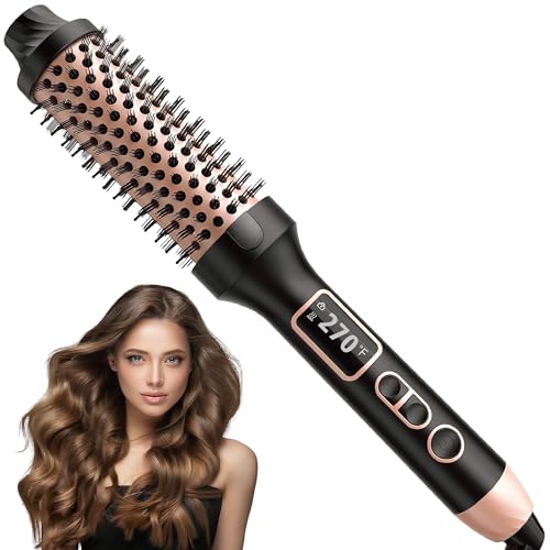 2-in-1 Thermal Curling Brush and Iron - 1.5 Inch Hot Round Styling Tool