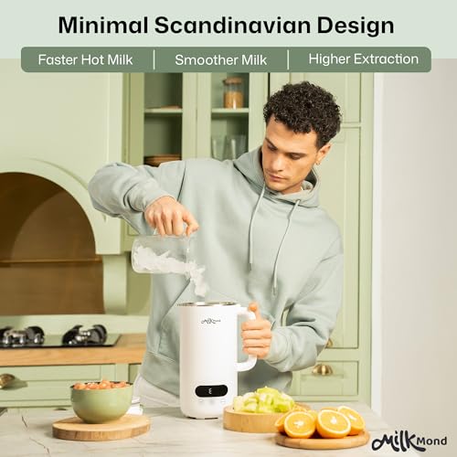Nut Milk Maker Machine 8-in-1 with Stainless Steel Blades - White