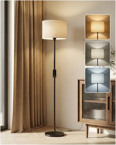 LED Floor Lamp Dimmable with Remote Control, Full Spectrum Eye-Caring Light