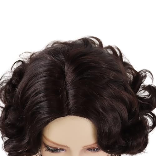 Brown Curly Wig 12 Inch Short Synthetic Hair for Women - Realistic & Stylish