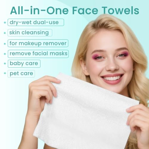 Disposable Face Towels 60 Count Pack - Ultra Soft Travel Facial Cloths