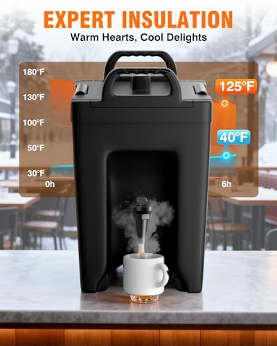 Black 2.5 Gallon Insulated Beverage Dispenser Thermal Drink Server