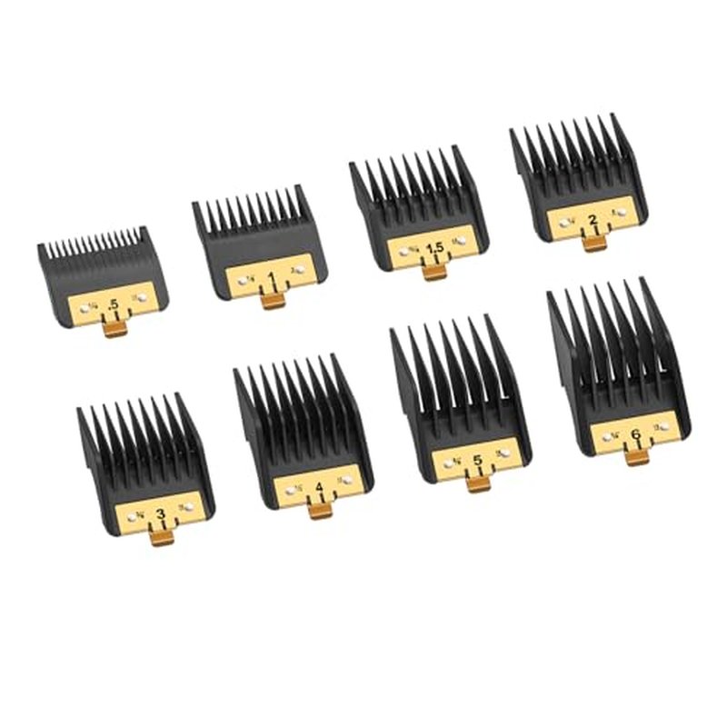 8PCS Premium Clipper Guards with Metal Clip compatible with BaBylissPRO Barberology Comb Set,Cutting Lengths 1/16¡±-3/4 ¡±, for Babyliss Clipper Guards for FX870 FX890 FX825 FX673 Clippers