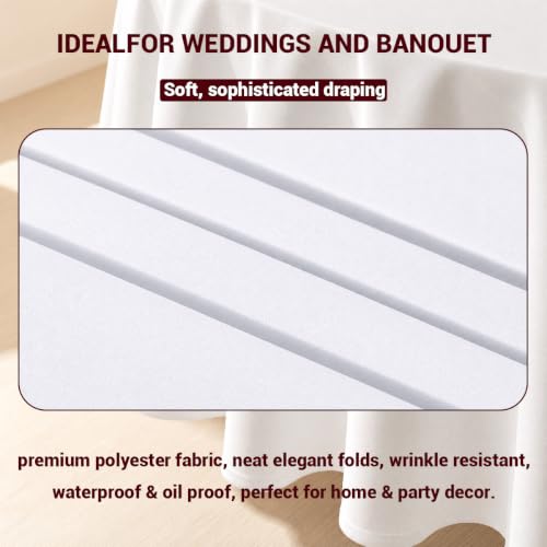 Merbuprel White 10 Pack 120 Inch Round Tablecloth for 48-72 Inch Tables