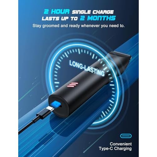Body Hair Trimmer for Men: Manscape Electric Razor, Versatile Hair Beard Trimmer for Groin Nose/Ear Hair, Waterproof & USB-C Rechargeable,Travel Lock, Mens Gifts