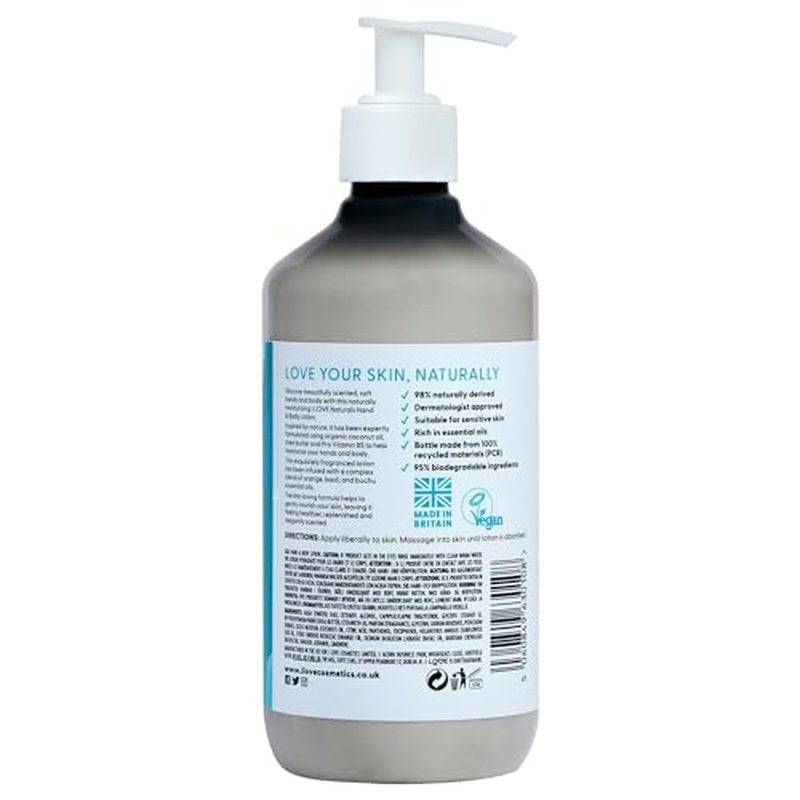 I LOVE Naturals Bergamot and Seaweed Hand and Body Lotion - Moisturizing Lotion for Dry Skin - Coconut Oil and Shea Butter Lotion - 16.9 oz