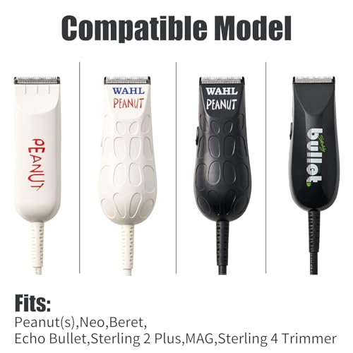 Professional Peanut Clipper Guards Set Compatible with Wahl Peanut, Clipper Guides Replacement - 1/8" to 1/2", 4 Piece Set, White Color
