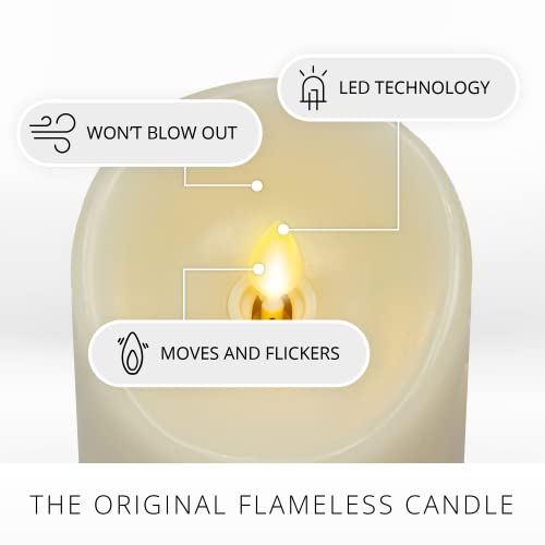 Luminara 4x9 Inch Flameless LED Candle Ivory Real Wax with Timer