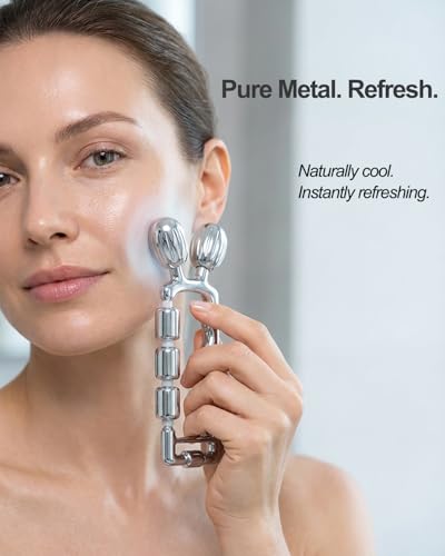 Yeamon Silver 3-in-1 Face Roller for Skin Care, Facial Massager & Under Eye Tool
