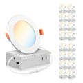 16 Pack 4-Inch LED Recessed Ceiling Lights Dimmable 5 CCT Ultra-Thin ETL-Listed