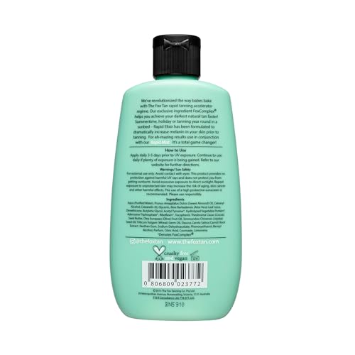 The Fox Tan Rapid Elixir 120ml - Vegan Dark Tanning Accelerator Lotion (Pack of 1)