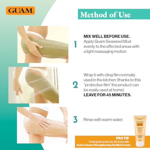 Guam Anti-Cellulite Body Wrap for Thighs & Legs, 17.6oz MAX Strength Hot Mud