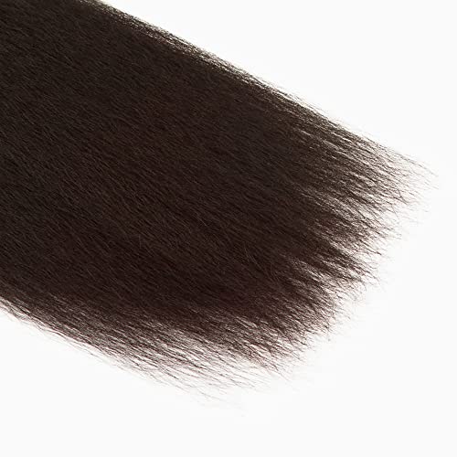 Brazilian Human Hair Extensions - 20 22 24 Inch #4 Brown Yaki Straight Bundles - Virgin Remy Hair