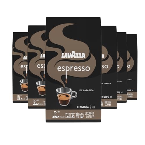 Lavazza Espresso Italiano Ground Coffee 20 oz Bag - Medium Roast Arabica Pack of 6