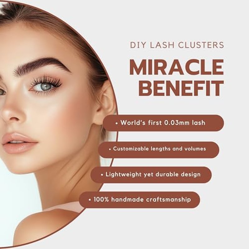 DIY False Eyelashes, Lash Clusters, Lengthening Wisps 9mm-16mm Contact Lens Friendly, Easy to Apply, Reusable Strip Lashes (E5-280, 12mm) Thickness 0.03mm Lash Clusters