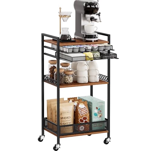 5-Tier Coffee Station Cart with Mug & Pod Storage - Kitchen Organizer