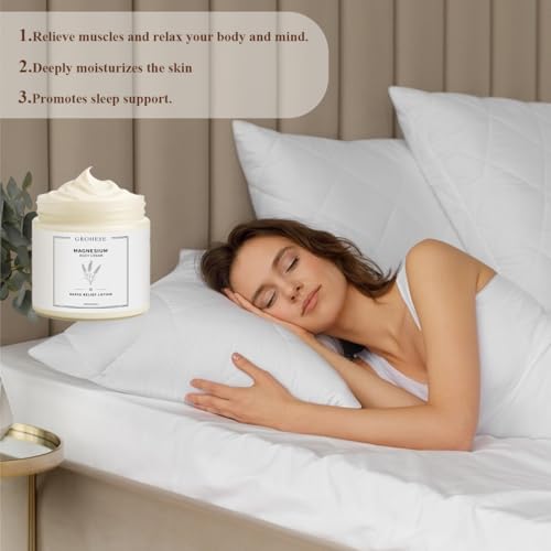 Neuropathy Cream ? Nerve Relief Magnesium Body Lotion with Natural Soothing Ingredients, Nighttime Magnesium Cream for Feet & Hands, Non-Greasy Formula, Relaxing Lavender Scent (1)