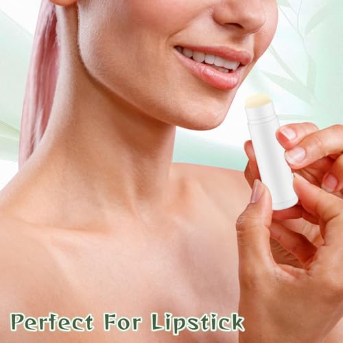 200 Pcs 5g Empty Lip Balm Tubes - White, Rotatable Lipstick Containers for DIY Makeup