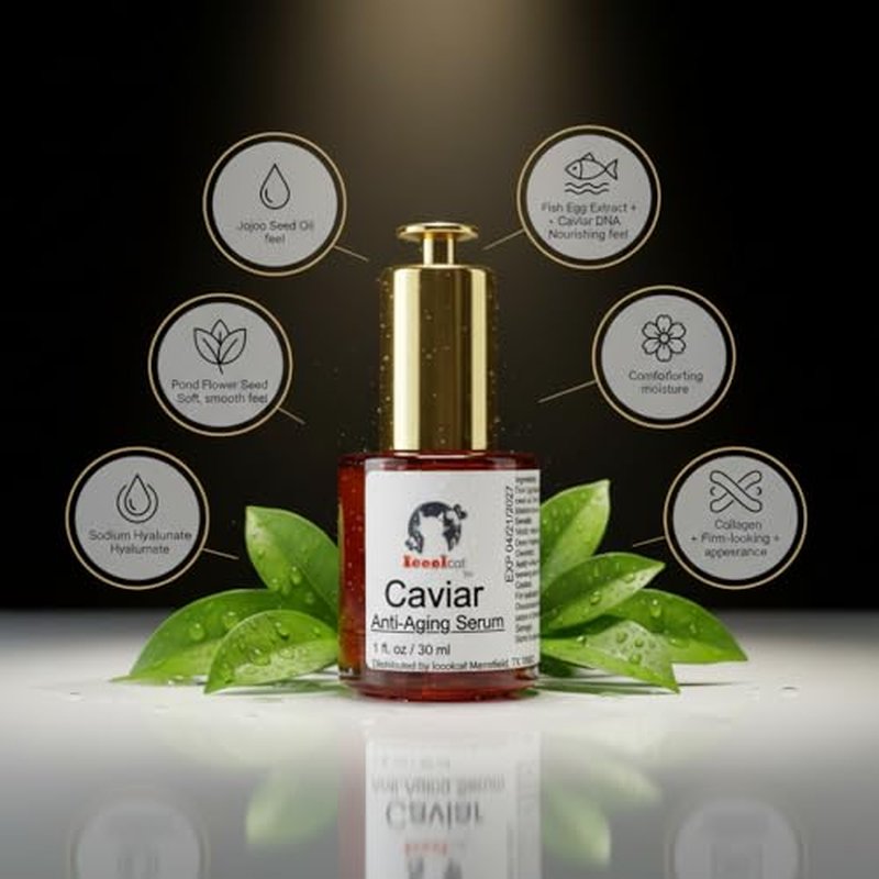 Luxury Caviar Anti-Aging Serum - Hydration, Firming, Wrinkle Reduction, & Skin Revitalization, 1 oz 30ml