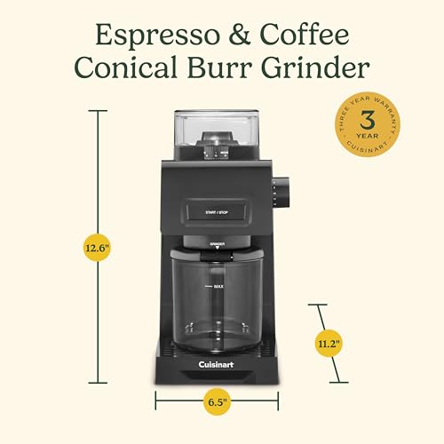 Coffee & Espresso Conical Burr Grinder with 35 Settings, 8oz Hopper