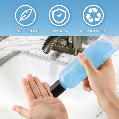 24 Pack Refillable Plastic Bottles 6.8oz with Leakproof Disc Caps