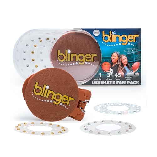 Blinger Ultimate Fan Starter Set - Sparkle Hair Crystals & Tool for Game Day