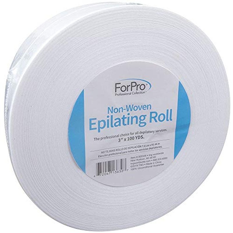 ForPro Non-Woven Epilating Roll for Body and Facial Hair Removal, Tear-Resistant, Lint-Free, 3¡± x 100 Yards, White
