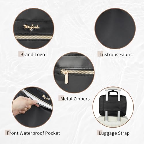 Travel Toiletry Bag, Large Hanging Toiletry Bag for Women Men, Cosmetic Makeup Bag for Traveling, Makeup Organizer for Full-Size Shampoo, Travel Essentials Bag