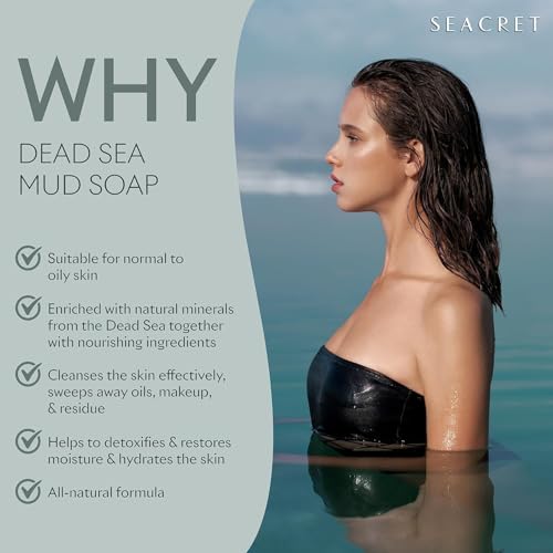 Dead Sea Mud Soap Bar 3-Pack - Deep Pore Purifying Facial & Body Cleanser