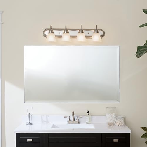 Kichler 4-Light Bathroom Vanity Light Fixture - Brushed Nickel 30"