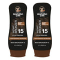 Australian Gold Body Lotion Sunscreen SPF 15 with Instant Bronzer - 2 Pack, 8 Fl Oz Each