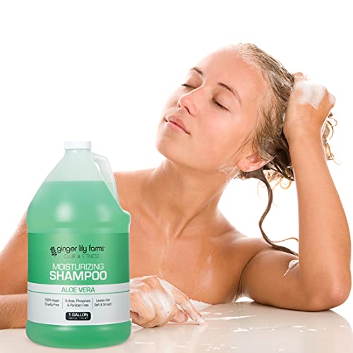 Ginger Lily Farms Aloe Vera Moisturizing Shampoo 128oz - Vegan, Cruelty-Free, Salon-Quality