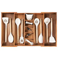 KitchenEdge Expandable Acacia Drawer Organizer - Natural, Fits 16-28 Inch Wide Drawers
