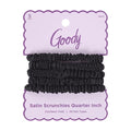 Goody Ouchless Quarter Inch Satin Scrunchies, Frizz Fighting, No Damage Scrunchies, All Hair Types, Gentle, Secure & Creaseless Hair Ties for Day and Overnight, Gifts for Women & Girls, 5 Ct, Black