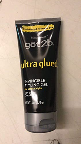 Got2B Ultra Glued Hair Gel 6oz - Strong Hold, Non-Sticky, 3 Pack