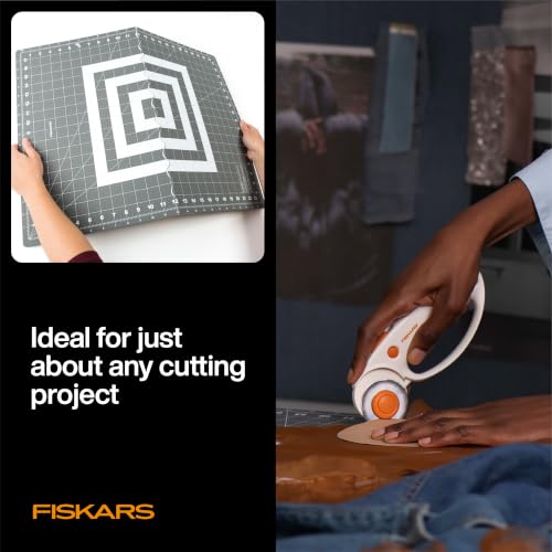 Fabric Cutting Set with Rotary Cutter, Ruler & Cutting Mat - 3 Pieces