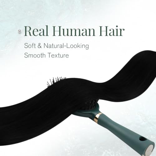 Jet Black Micro Link Hair Extensions 18 Inch 50G 50S - Natural Black, Invisible Wire, Human Hair