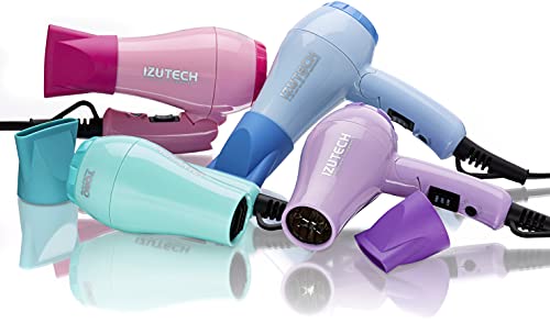 Mini Foldable Travel Hair Dryer - Dual-Voltage 1200W, Pink, Lightweight & Portable