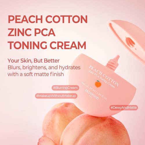 SKINFOOD Peach Matte & Pore Control Triple Set ? Oil-Control Essence, Tone-Up Cream & Zinc-PCA Peach Pads for Mattified, Hydrated, and Refreshed Skin