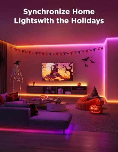 Govee RGBIC LED Strip Lights 16.4ft with Covers, Smart WiFi Control, APP, Voice Compatible