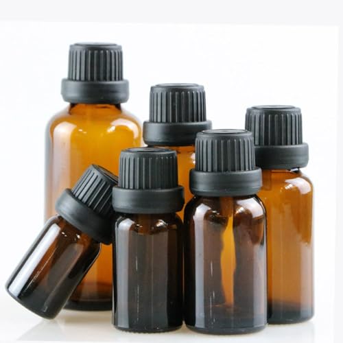 20ML Amber Glass Bottle Set - Small Essential Oil Vials with Cap & Reducer, 50 Pack